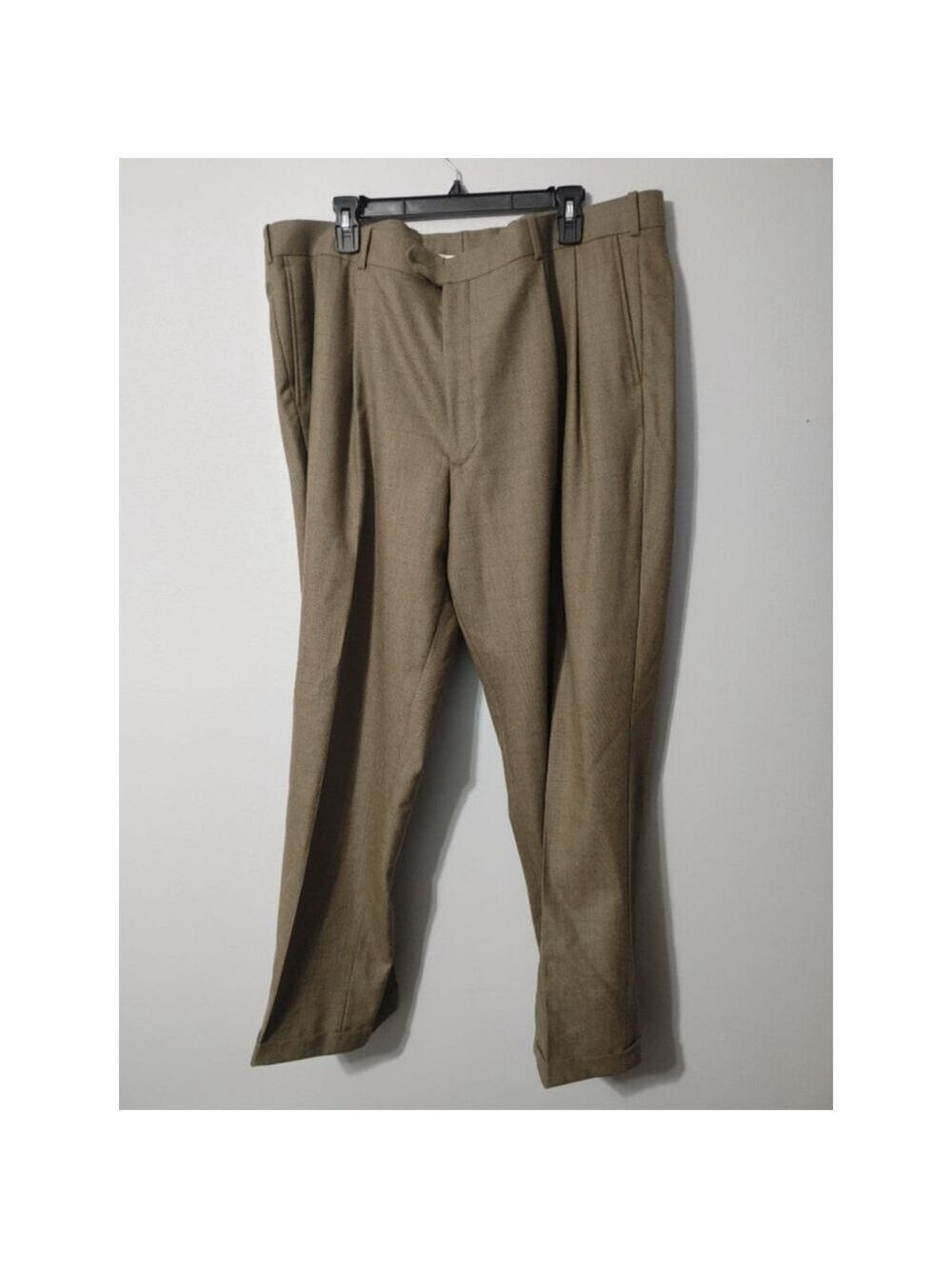 Men's Kenneth Roberts Platinum Wool/Cashmere Tan/Brown Dress Pants Waist 42x29